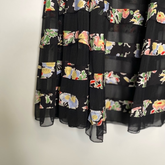 Free People Maxi Skirt Black Floral and Sheer boho - Picture 2 of 5